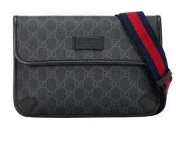 GG Supreme Slim Belt Bag,Canvas,Black,598113527066,3*